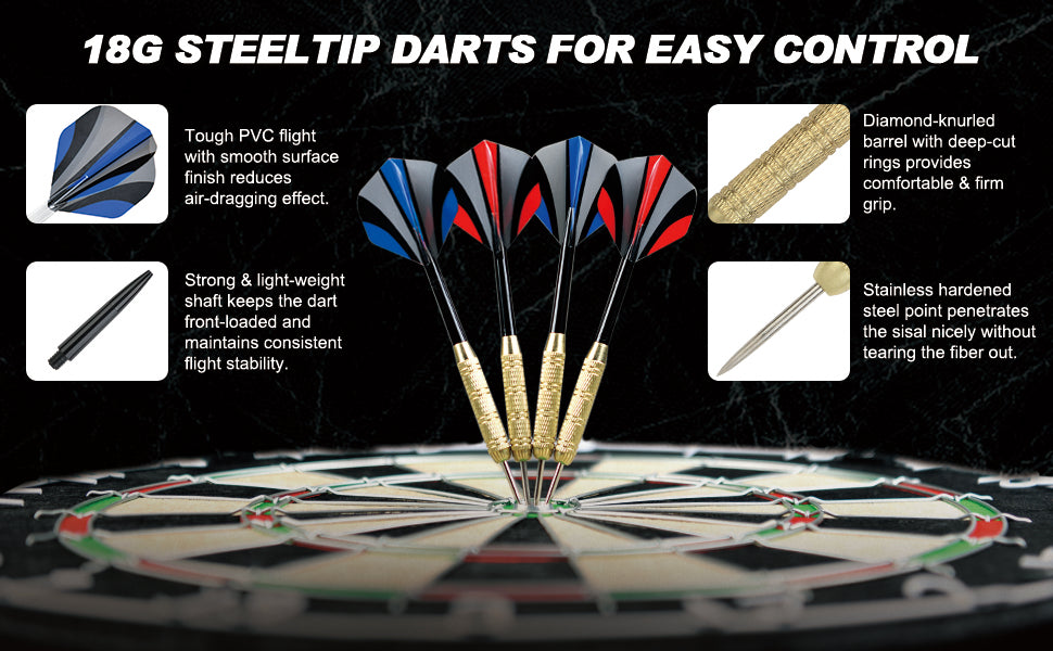 Bristle Dartboard + Darts + EVA Surround Combo