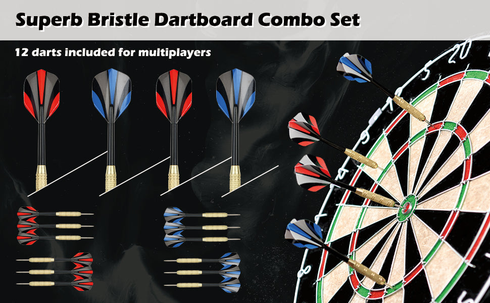 Bristle Dartboard + Darts + EVA Surround Combo