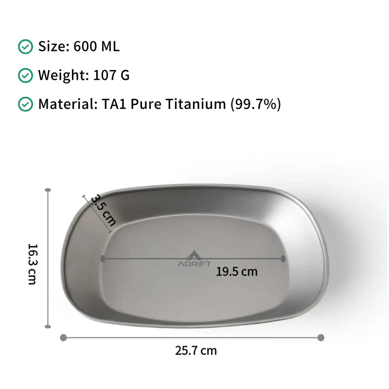 Ultralight Pure Titanium Multi-Purpose Oval Plate