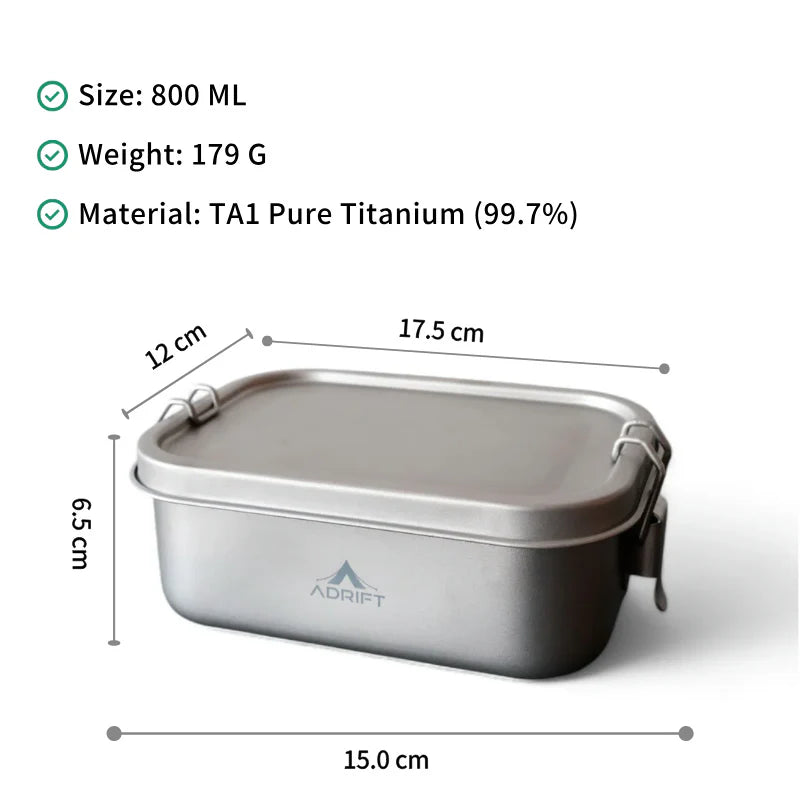 Ultralight Pure Titanium Lunch Box