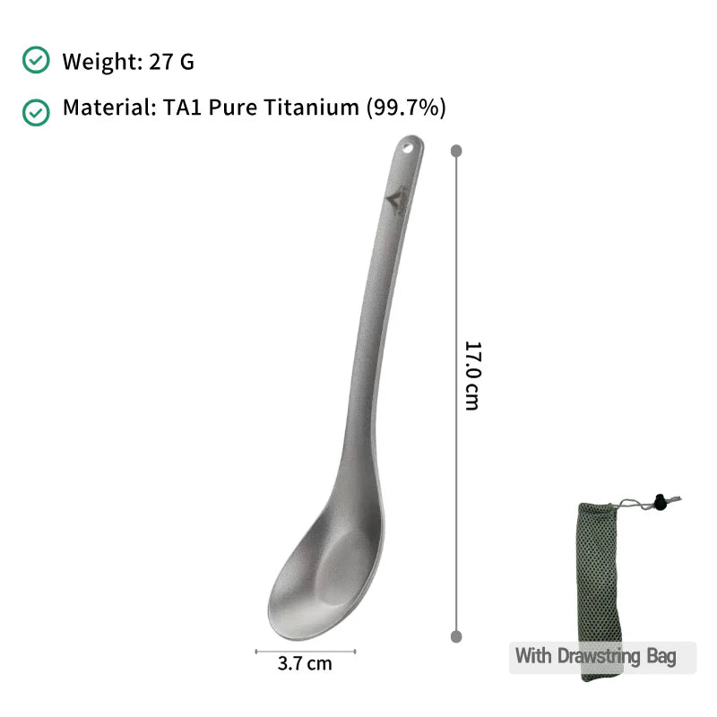 Ultralight Pure Titanium Asian Soup Spoon
