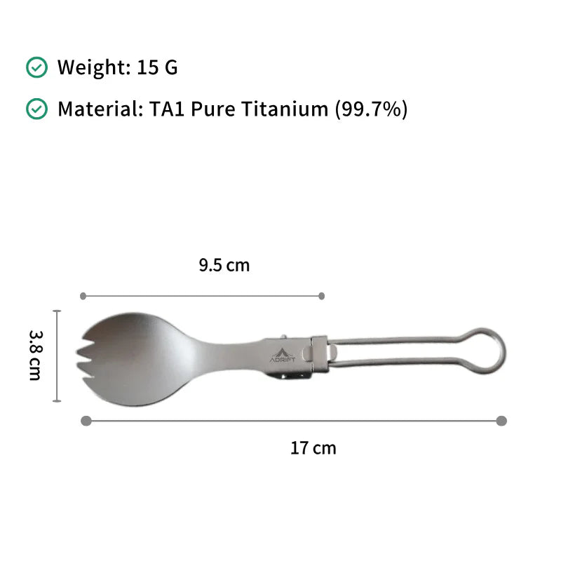 Ultralight Pure Titanium Folding Cutlery