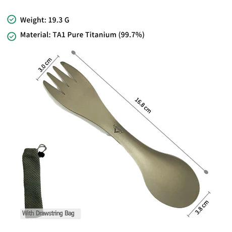 Ultralight Pure Titanium Double Sided Spork