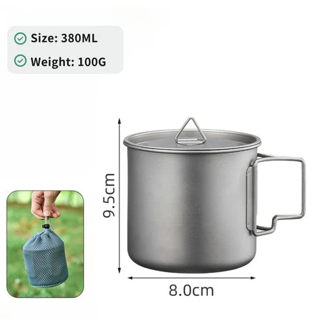 Ultralight Pure Titanium Mug with Lid