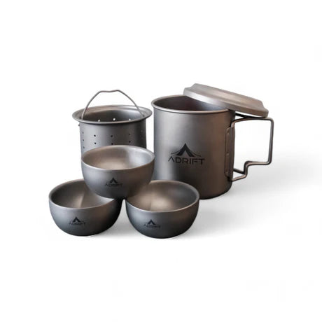 Ultralight Pure Titanium 6-piece Mug and Cup Tea set