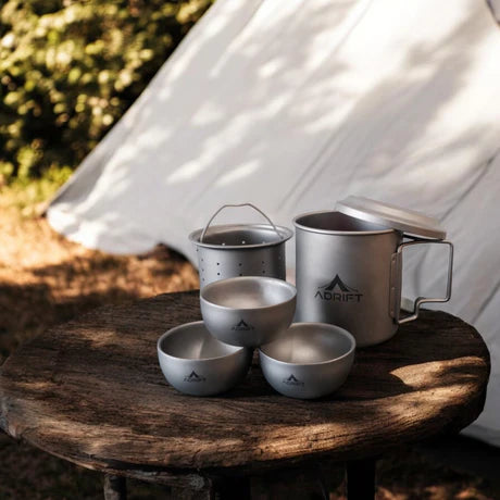 Ultralight Pure Titanium 6-piece Mug and Cup Tea set