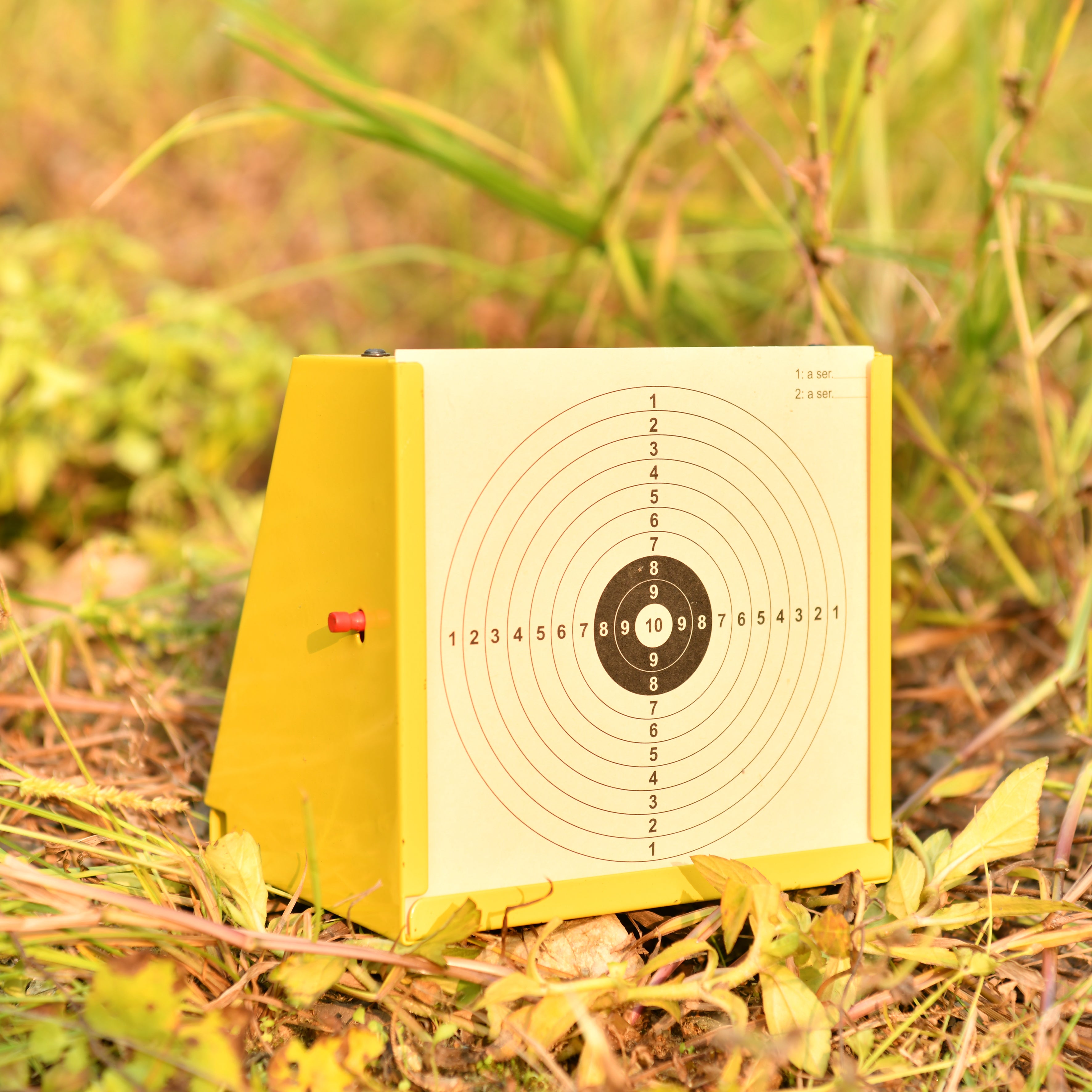 Airgun Trapezium-Shaped Pellet Catcher with Paper + Spinning Metal Targets