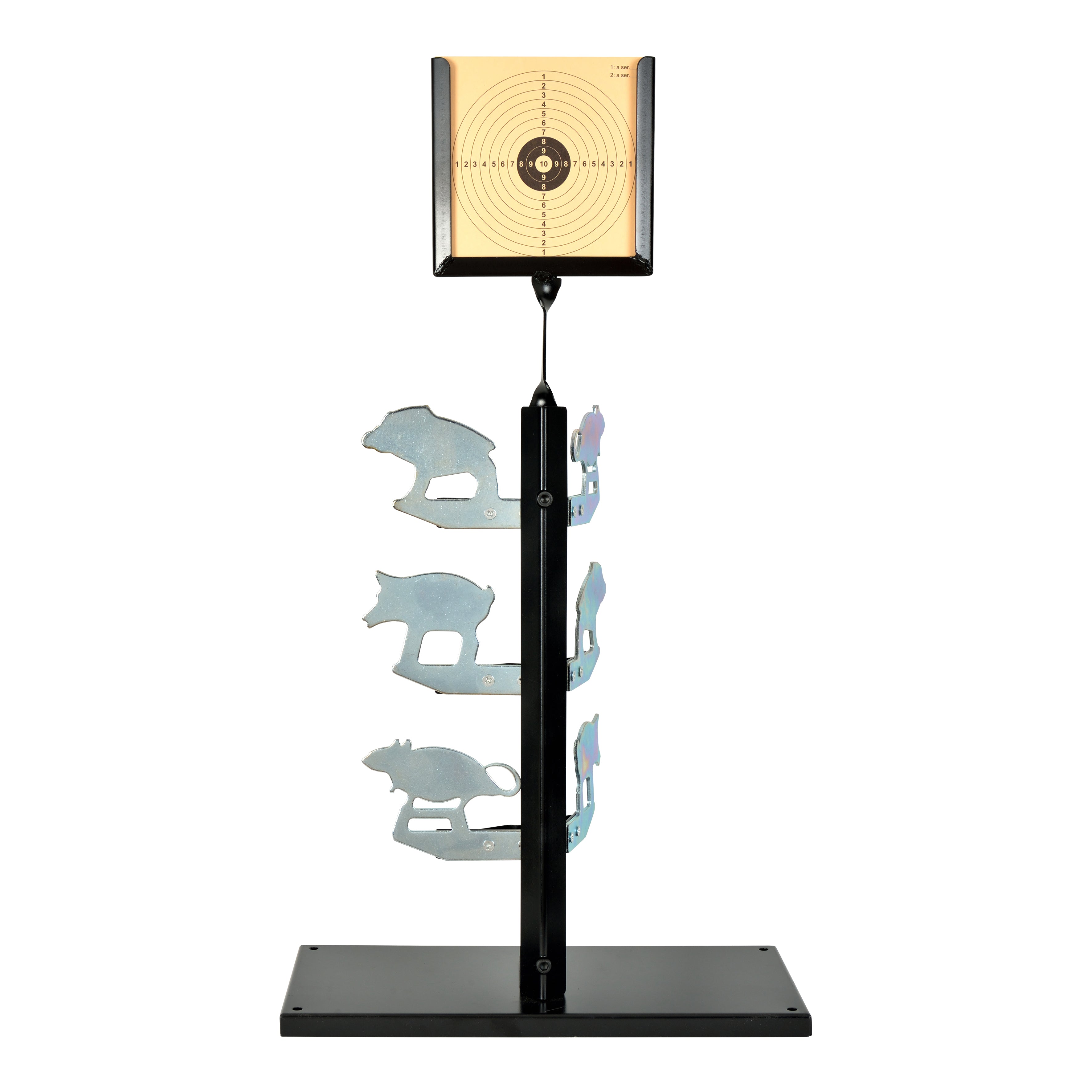 Airgun Target Stand with Paper + Six Animal-Shaped Metal Targets