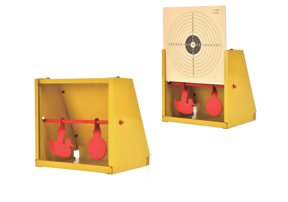 Airgun Trapezium-Shaped Pellet Catcher with Paper + Spinning Metal Targets