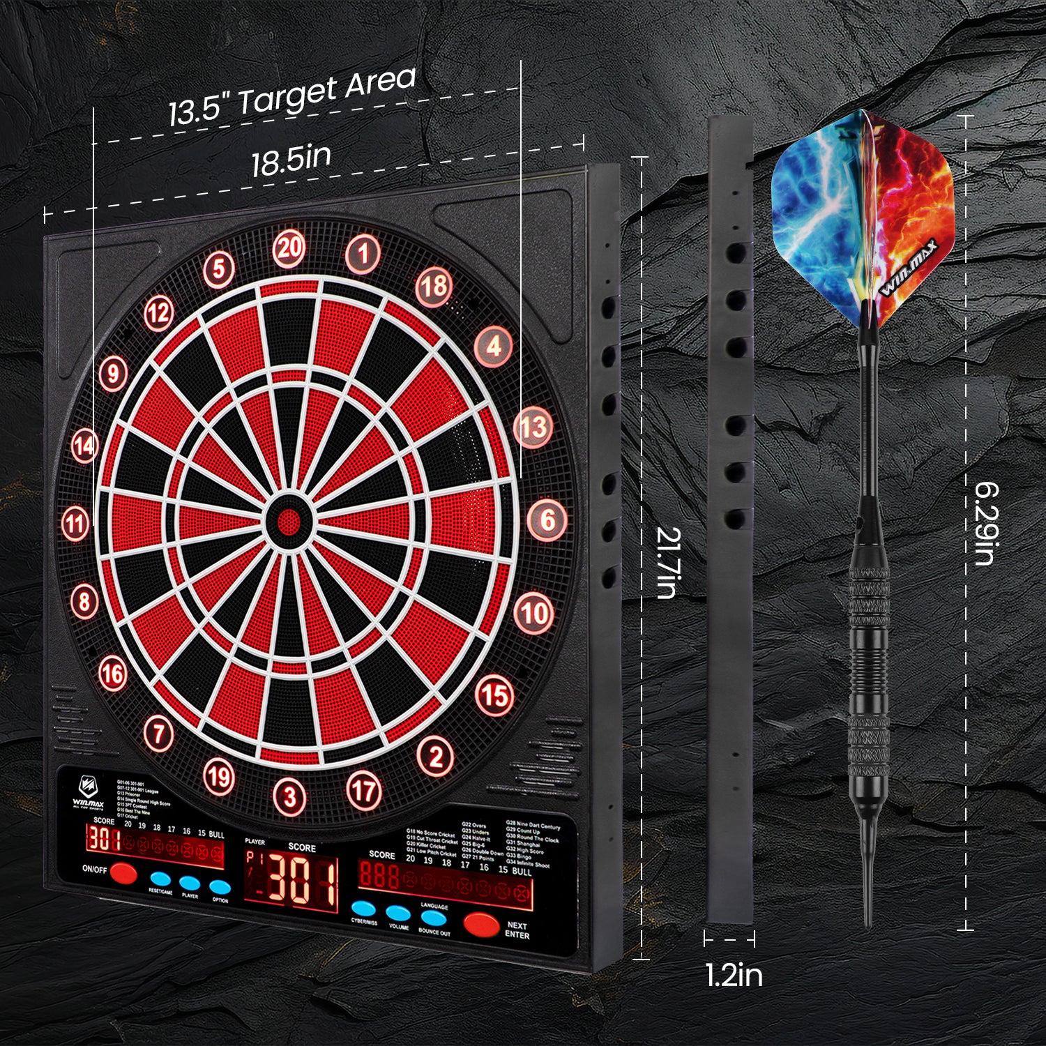 8-Player LED Electronic Dartboard Set