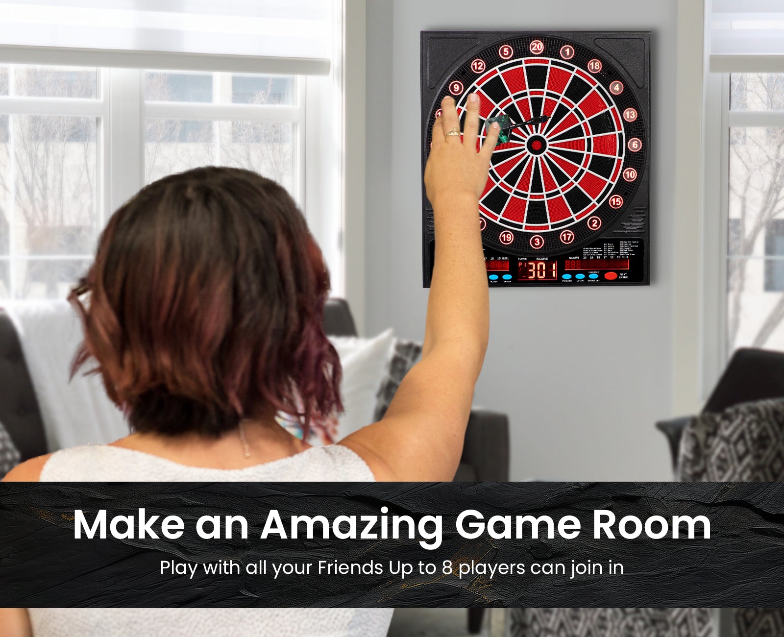 8-Player LED Electronic Dartboard Set