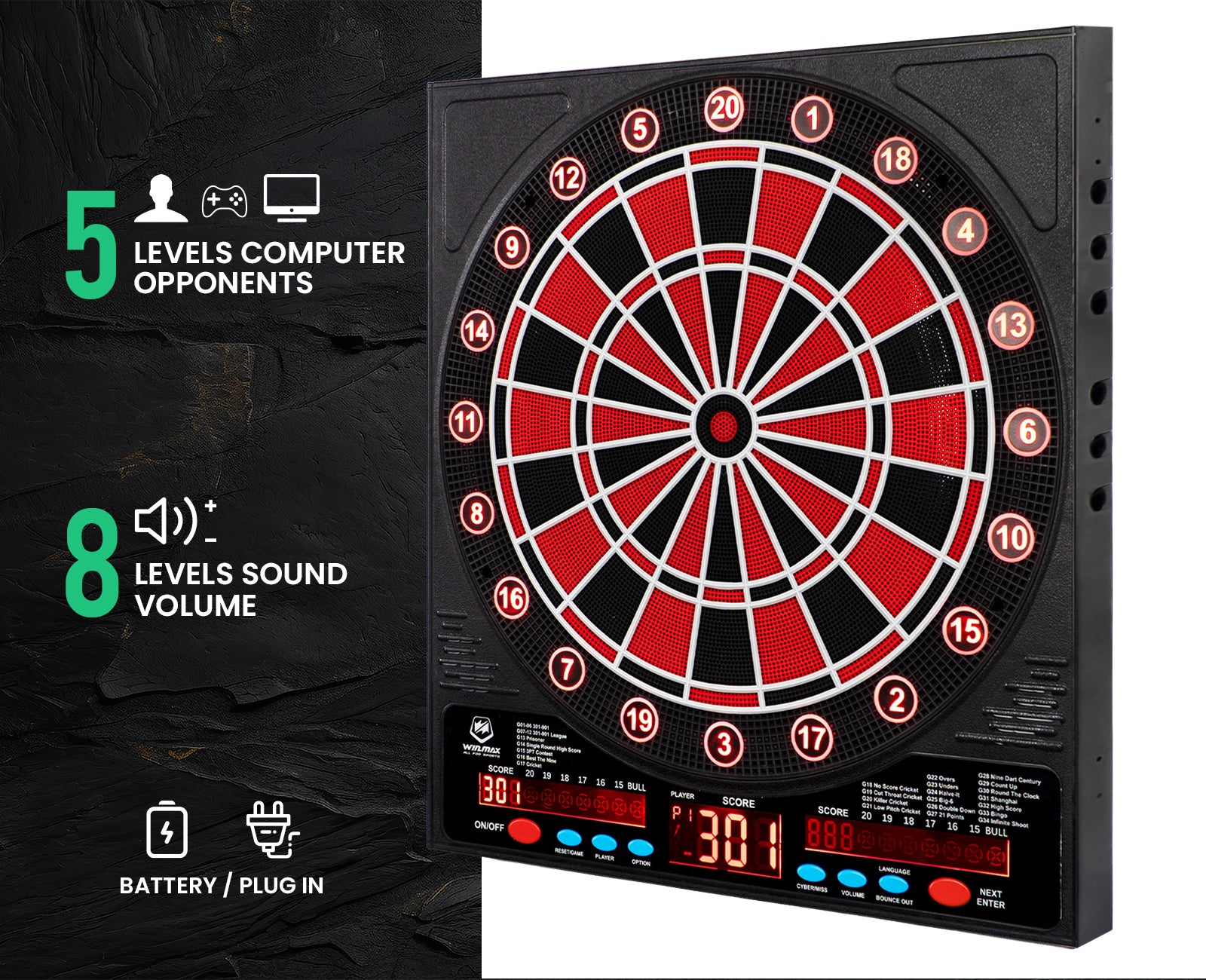 8-Player LED Electronic Dartboard Set