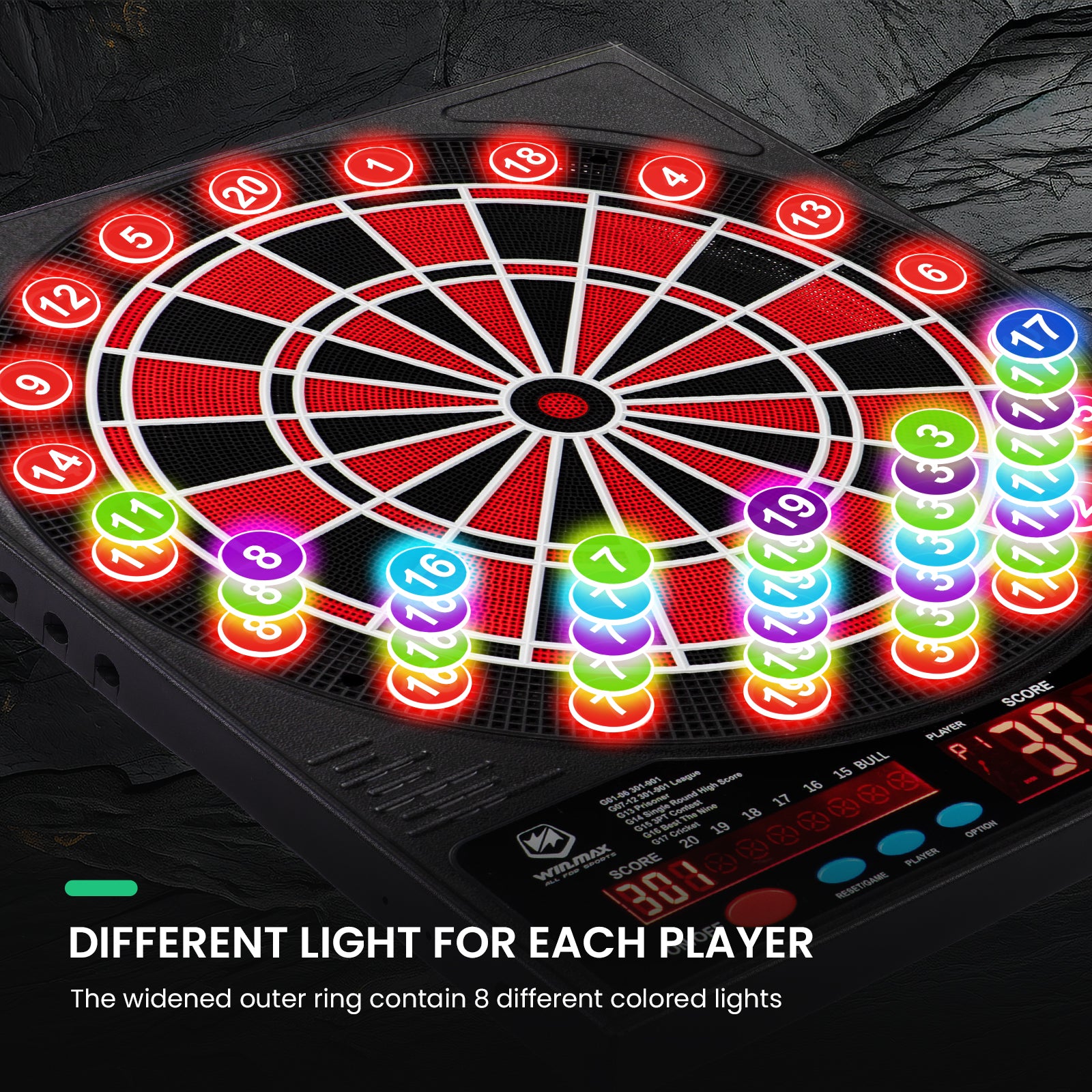 8-Player LED Electronic Dartboard Set