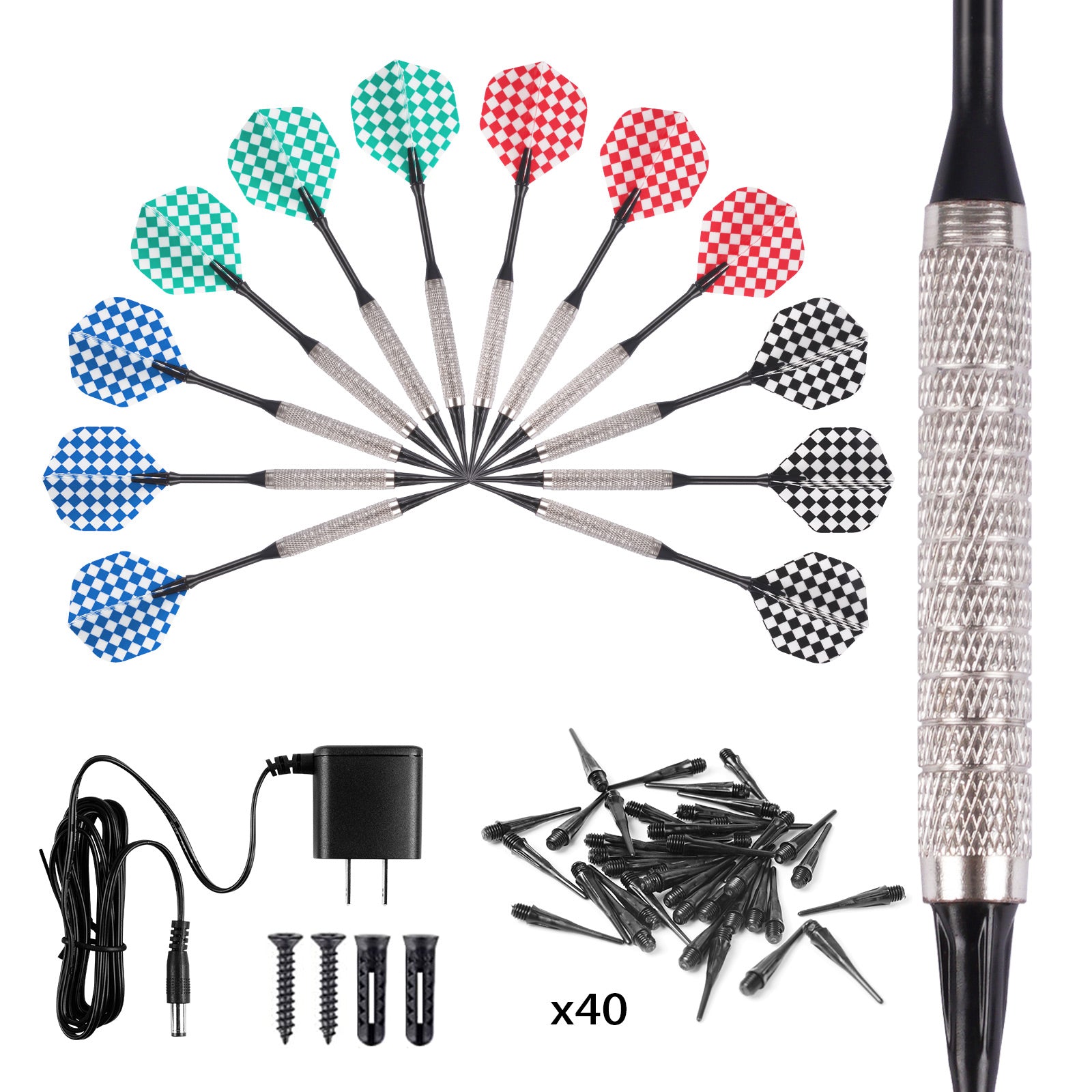 16-Player Electronic Dartboard Cabinet Set