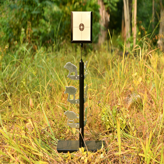 Airgun Target Stand with Paper + Six Animal-Shaped Metal Targets