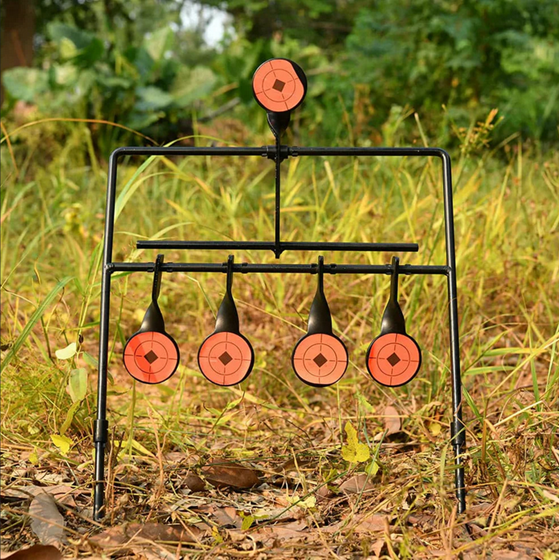 Outdoor Auto Reset 4 + 1 Steel Spinner Shooting Target Stand
