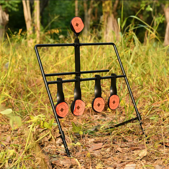 Outdoor Auto Reset 4 + 1 Steel Spinner Shooting Target Stand